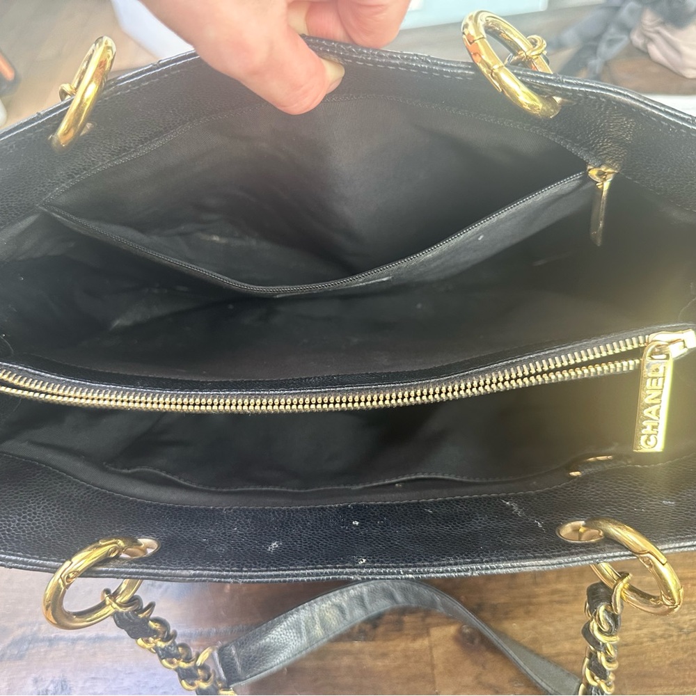 CHANEL Black and Gold Grand Shopper Tote GST Leather Tote - Picture 6 of 11